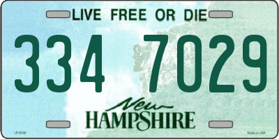 NH license plate 3347029