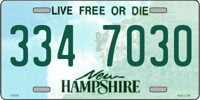 NH license plate 3347030