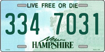 NH license plate 3347031