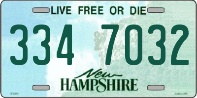 NH license plate 3347032