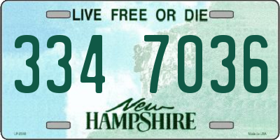 NH license plate 3347036