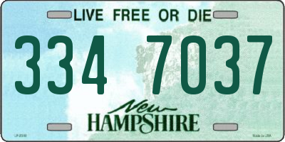 NH license plate 3347037