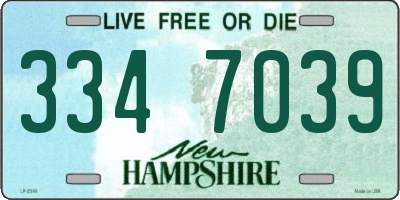 NH license plate 3347039