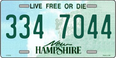 NH license plate 3347044