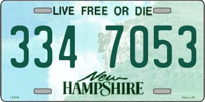 NH license plate 3347053
