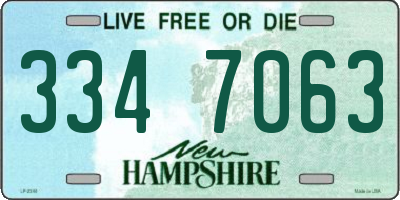 NH license plate 3347063