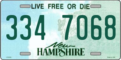 NH license plate 3347068