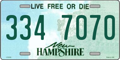NH license plate 3347070