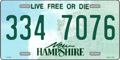 NH license plate 3347076
