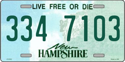 NH license plate 3347103