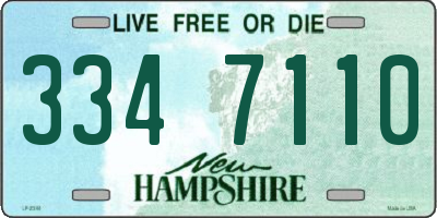 NH license plate 3347110
