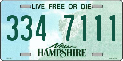 NH license plate 3347111
