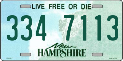 NH license plate 3347113