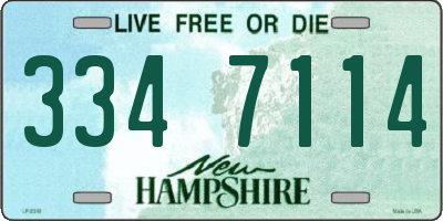 NH license plate 3347114