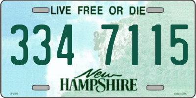 NH license plate 3347115