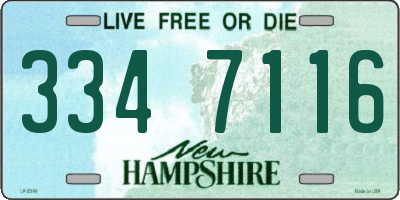 NH license plate 3347116