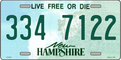 NH license plate 3347122