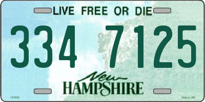 NH license plate 3347125