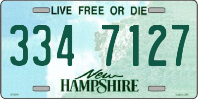 NH license plate 3347127