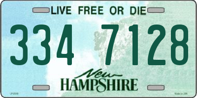 NH license plate 3347128