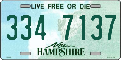 NH license plate 3347137