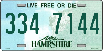 NH license plate 3347144
