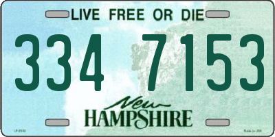 NH license plate 3347153