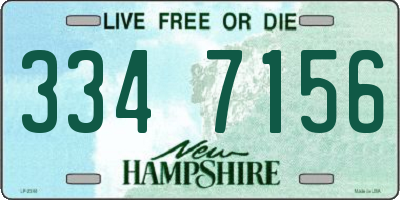 NH license plate 3347156