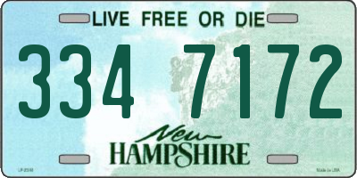 NH license plate 3347172