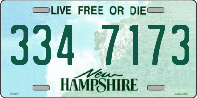 NH license plate 3347173