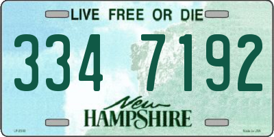NH license plate 3347192