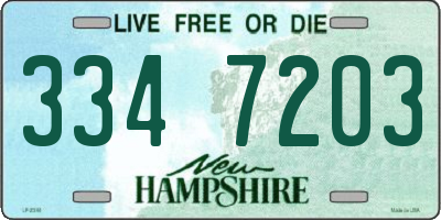 NH license plate 3347203
