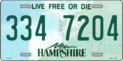 NH license plate 3347204