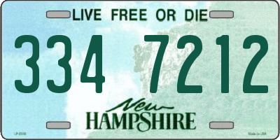 NH license plate 3347212