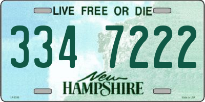 NH license plate 3347222