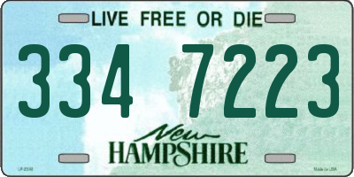 NH license plate 3347223