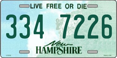 NH license plate 3347226