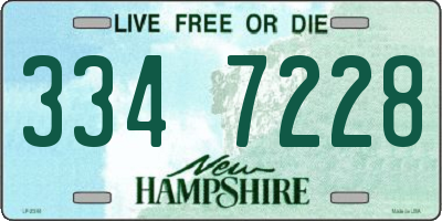 NH license plate 3347228