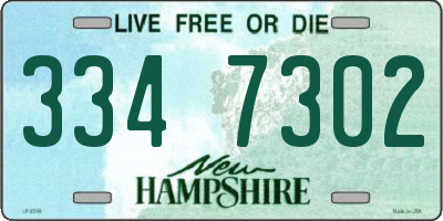 NH license plate 3347302