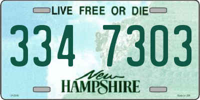 NH license plate 3347303