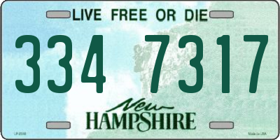 NH license plate 3347317
