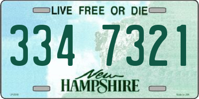 NH license plate 3347321