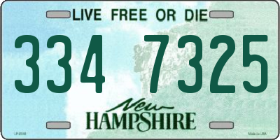 NH license plate 3347325