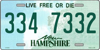 NH license plate 3347332