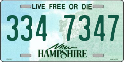 NH license plate 3347347