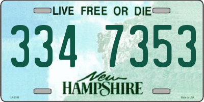 NH license plate 3347353