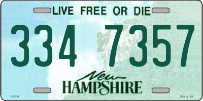 NH license plate 3347357
