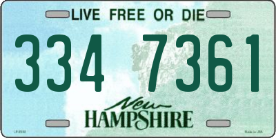 NH license plate 3347361