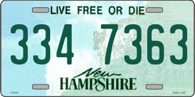 NH license plate 3347363
