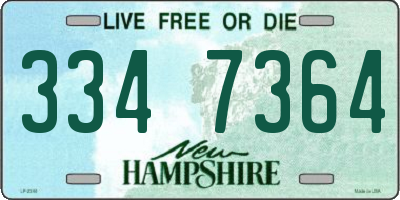 NH license plate 3347364